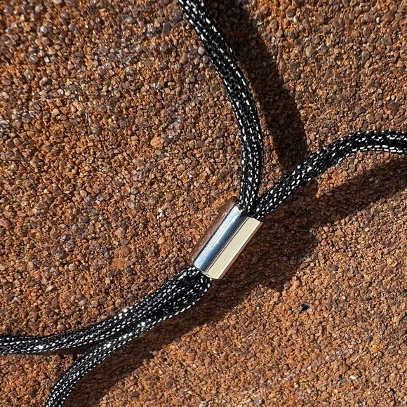 Express Metallic Shimmering Black Spaghetti Strap Tank Top Camisole - Picture 5 of 9